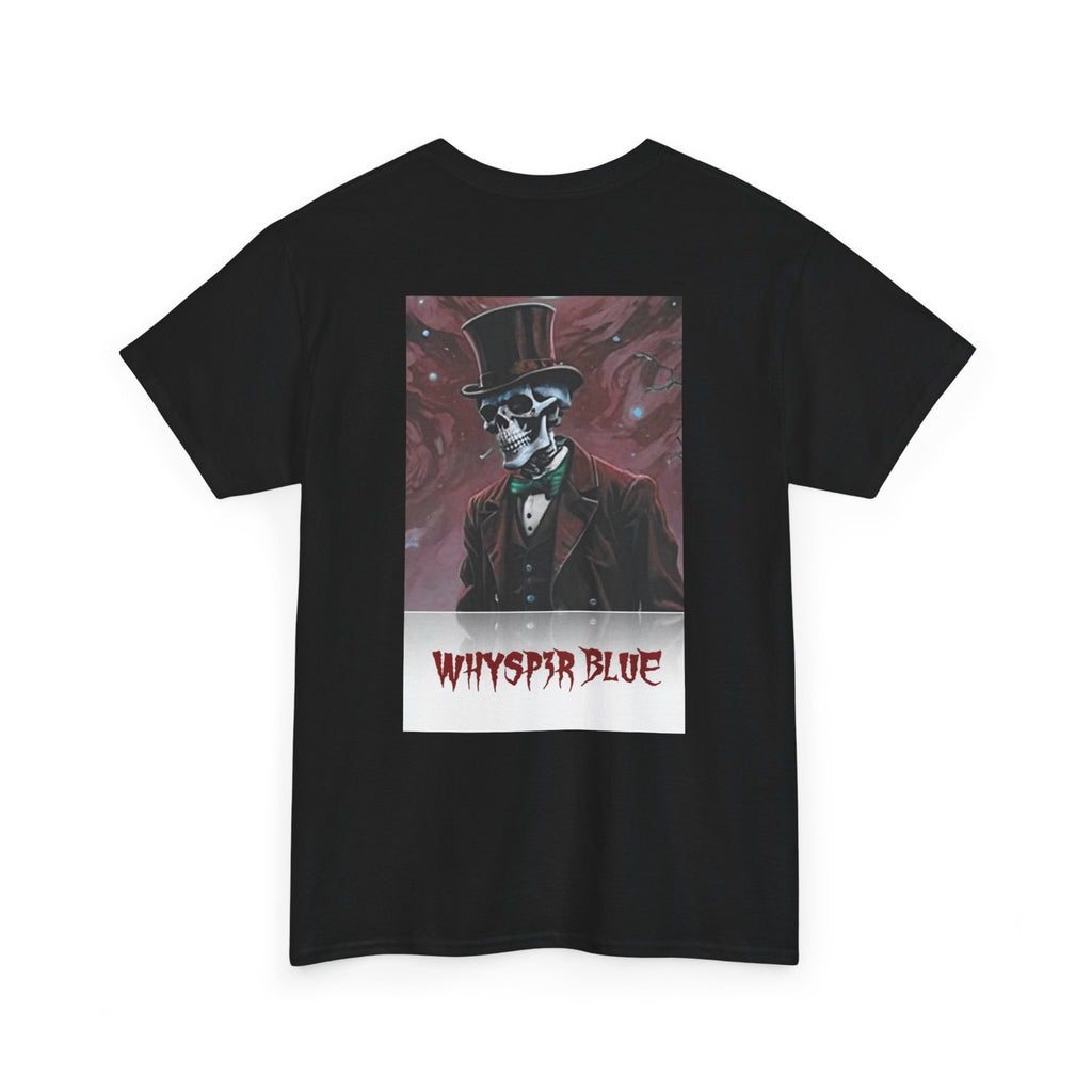 Skull Gentleman Tee — “Whysp3r Blue” Gothic Graphic T-Shirt