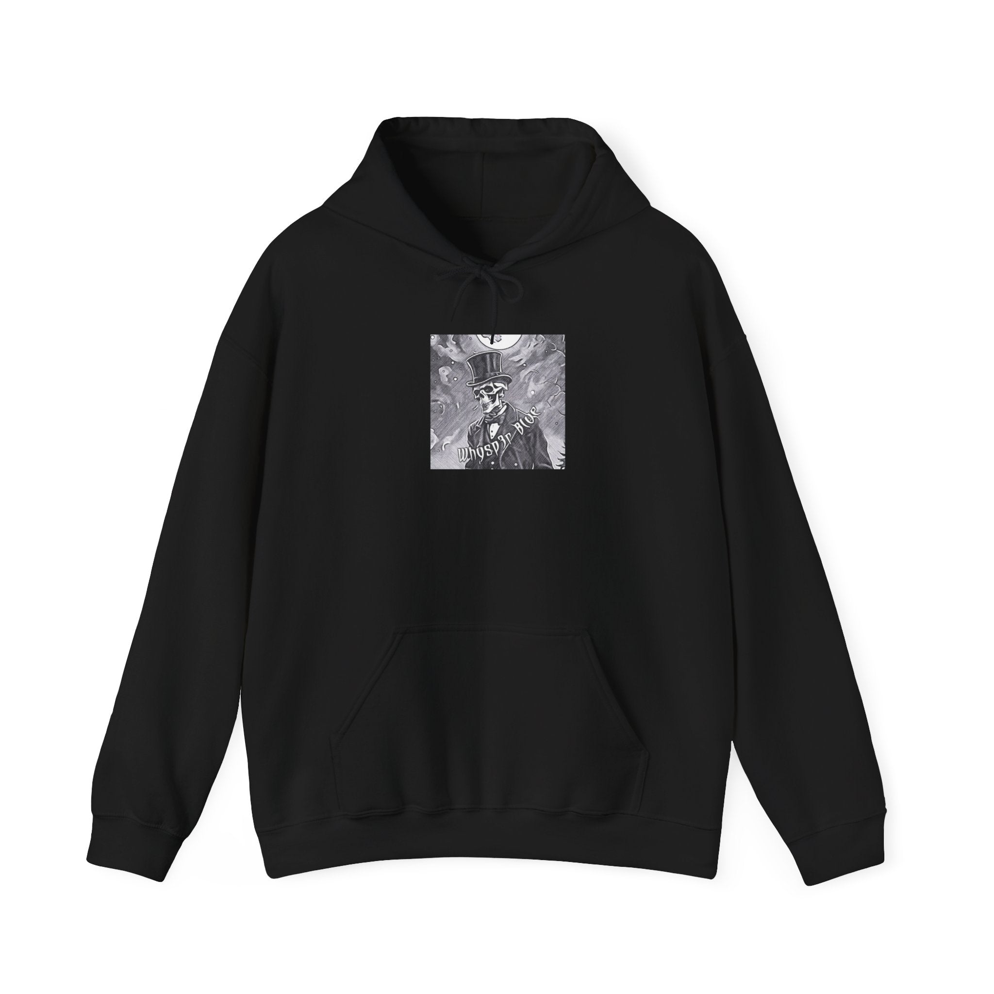 Hoodie — "Whysp3r Blue" Gothic Skull Art Pullover