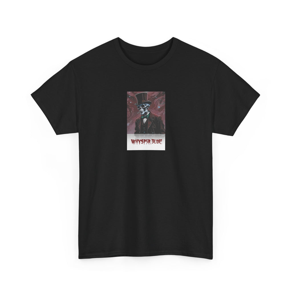 Skull Gentleman Tee — “Whysp3r Blue” Gothic Graphic T-Shirt