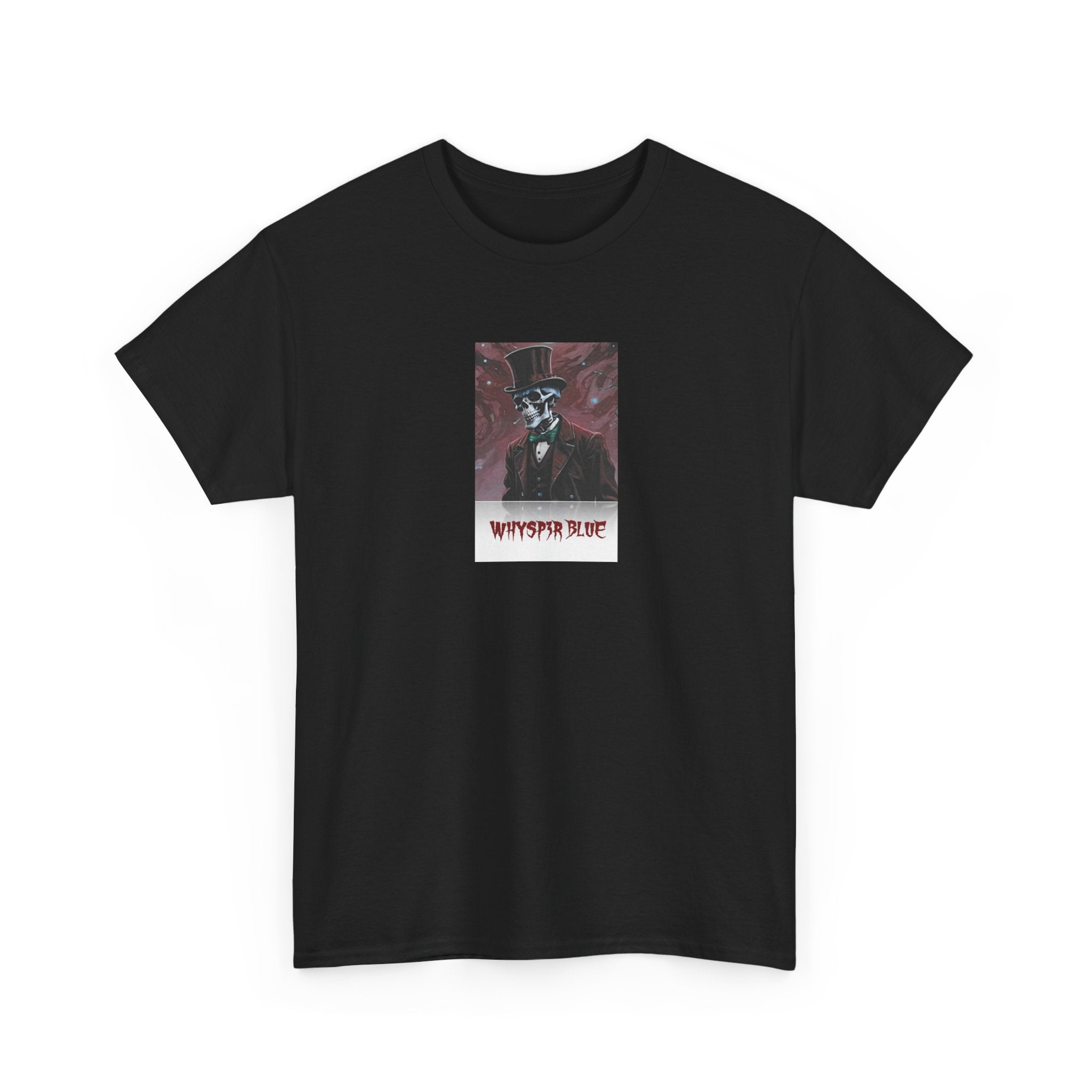 Skull Gentleman Tee — “Whysp3r Blue” Gothic Graphic T-Shirt