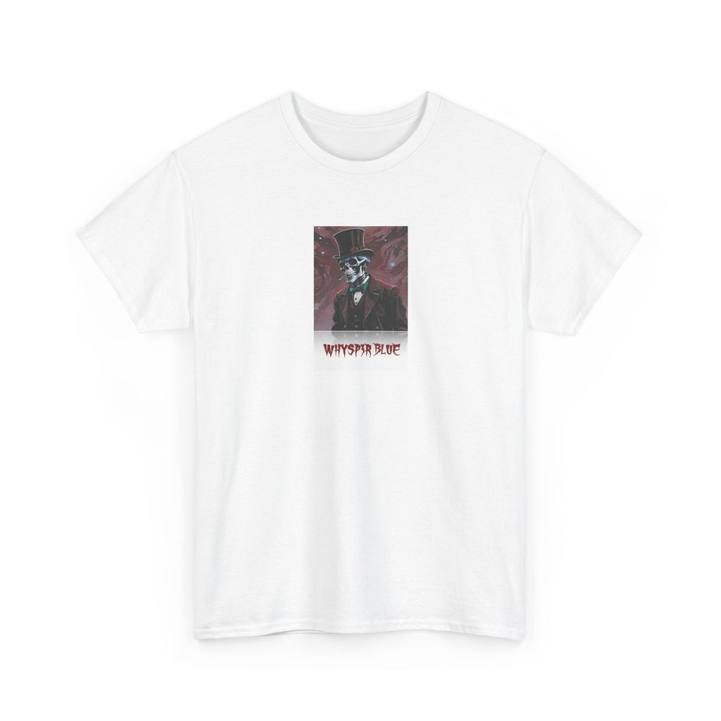 Skull Gentleman Tee — “Whysp3r Blue” Gothic Graphic T-Shirt