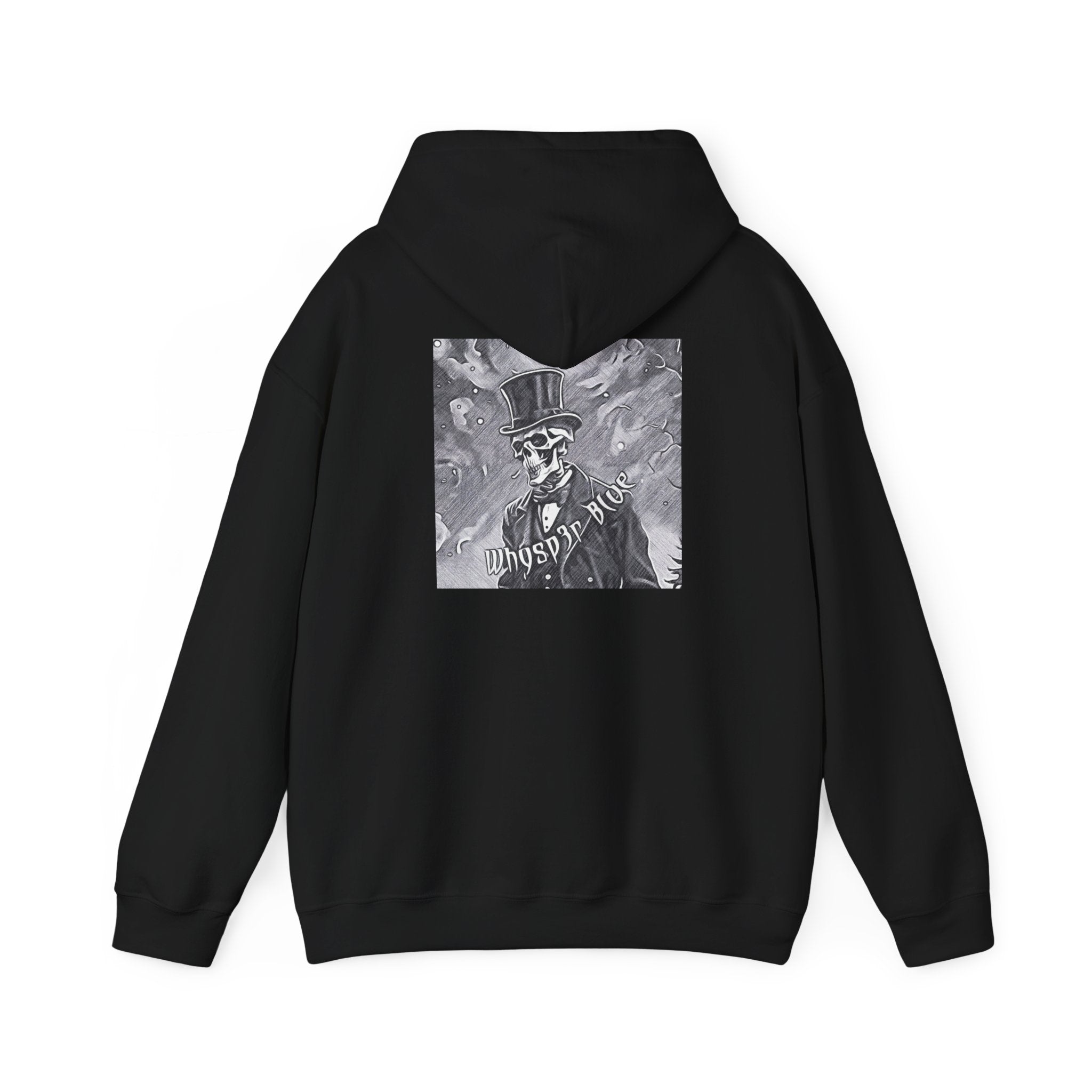 Hoodie — "Whysp3r Blue" Gothic Skull Art Pullover
