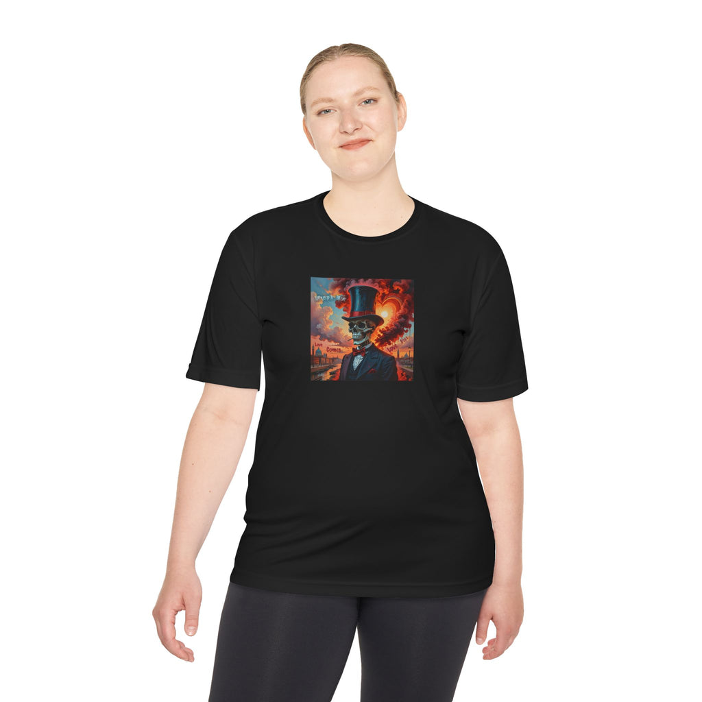 Blues Remain Graphic Tee — Surreal Top-Hat Skull Art Short-Sleeve Shirt