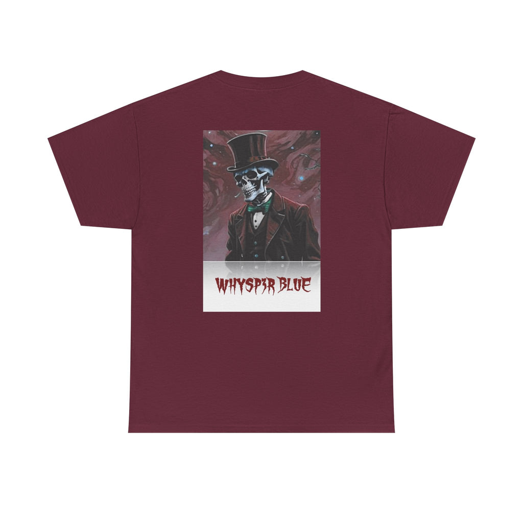 Skull Gentleman Tee — “Whysp3r Blue” Gothic Graphic T-Shirt