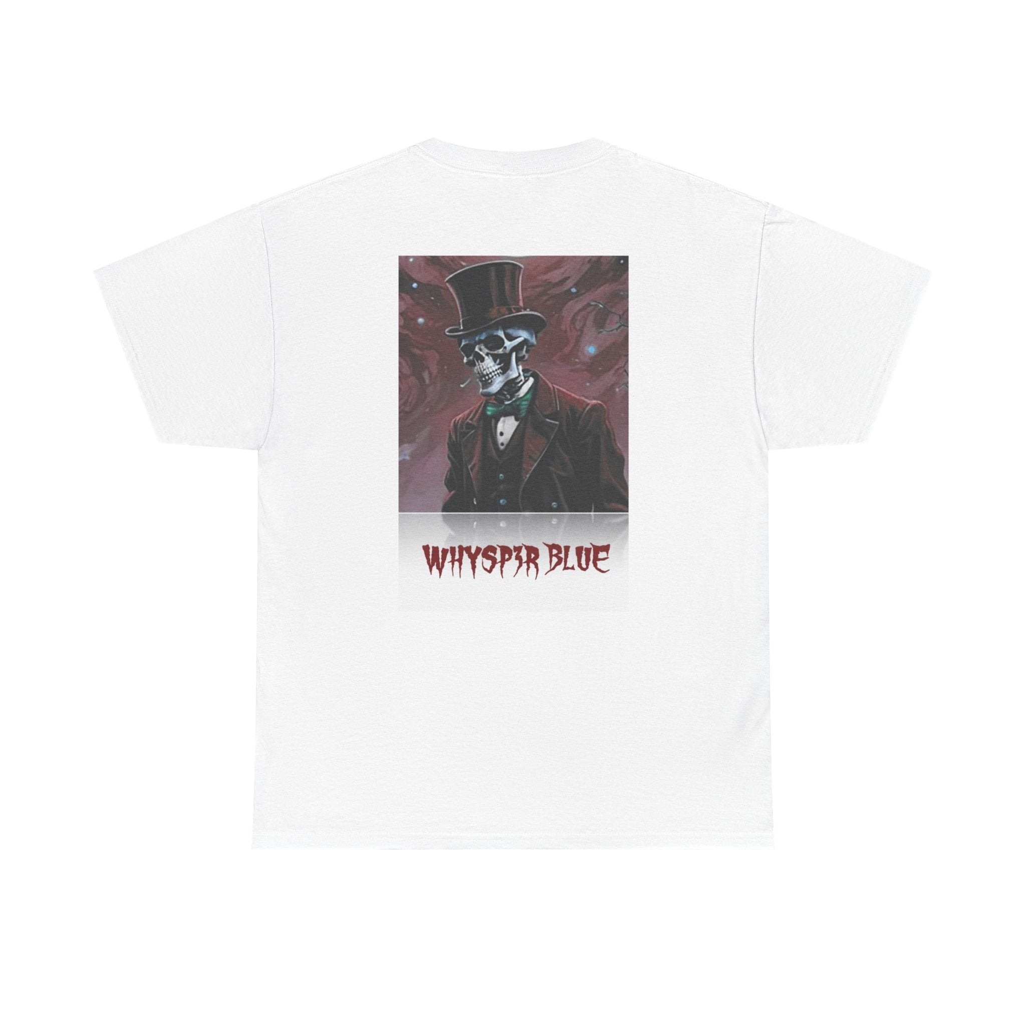 Skull Gentleman Tee — “Whysp3r Blue” Gothic Graphic T-Shirt