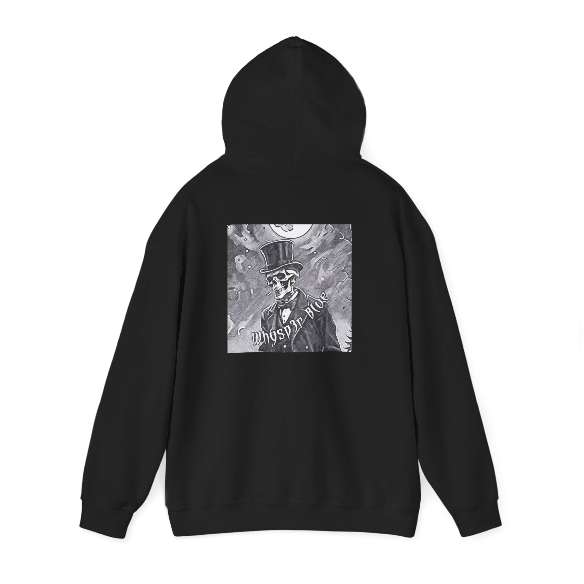 Hoodie — "Whysp3r Blue" Gothic Skull Art Pullover