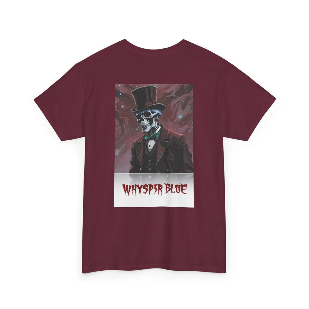 Skull Gentleman Tee — “Whysp3r Blue” Gothic Graphic T-Shirt