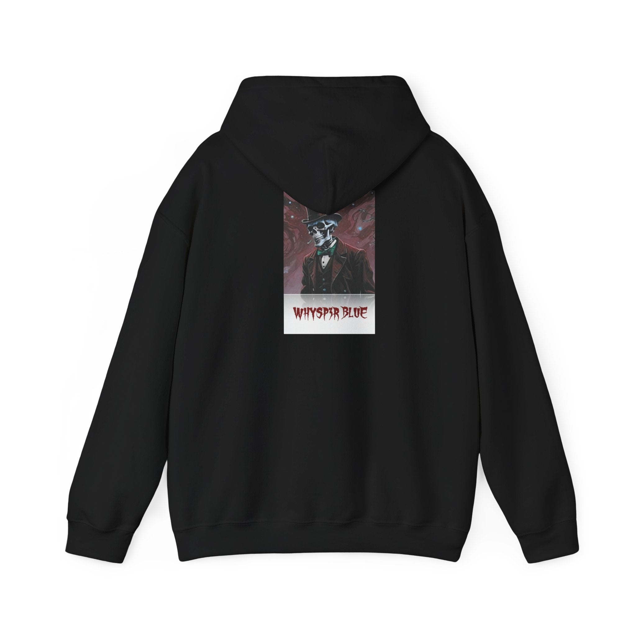 Hoodie — "Whysp3r Blue" Gothic Skull Art Pullover