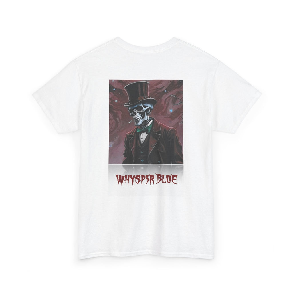 Skull Gentleman Tee — “Whysp3r Blue” Gothic Graphic T-Shirt