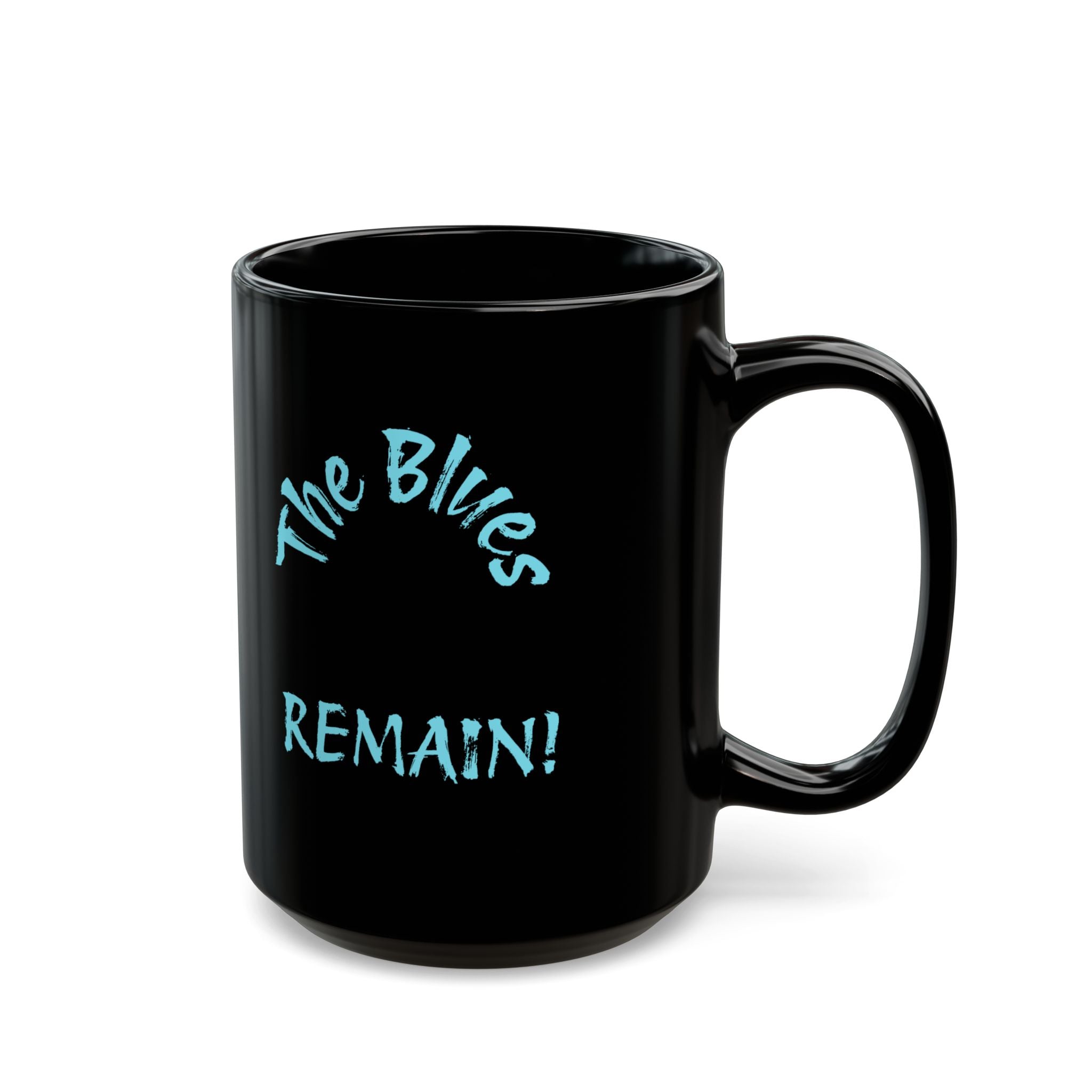 The Blues Remain Black Mug — 15oz Gothic Skelton Art Coffee Cup
