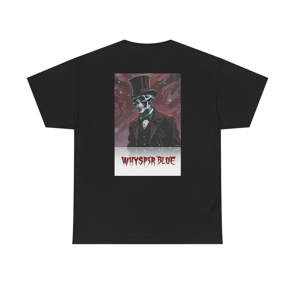 Skull Gentleman Tee — “Whysp3r Blue” Gothic Graphic T-Shirt