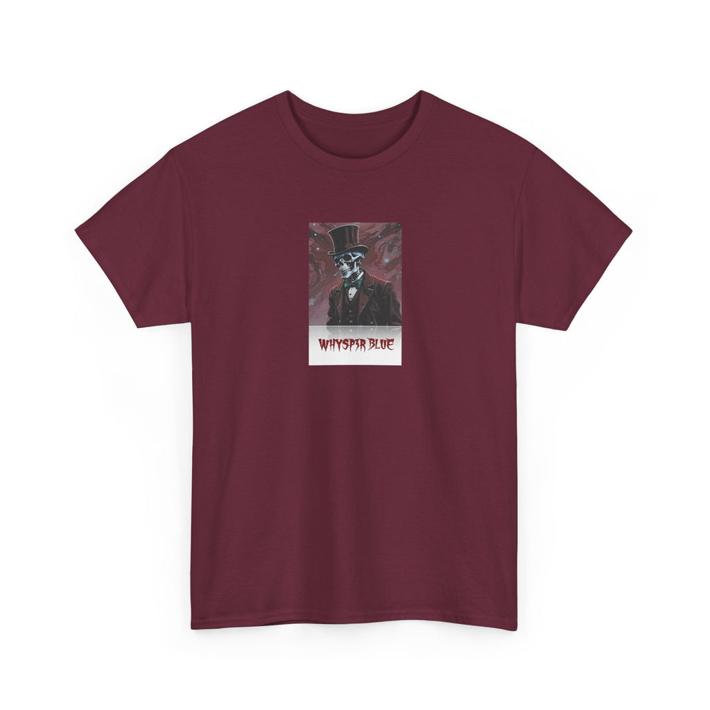 Skull Gentleman Tee — “Whysp3r Blue” Gothic Graphic T-Shirt
