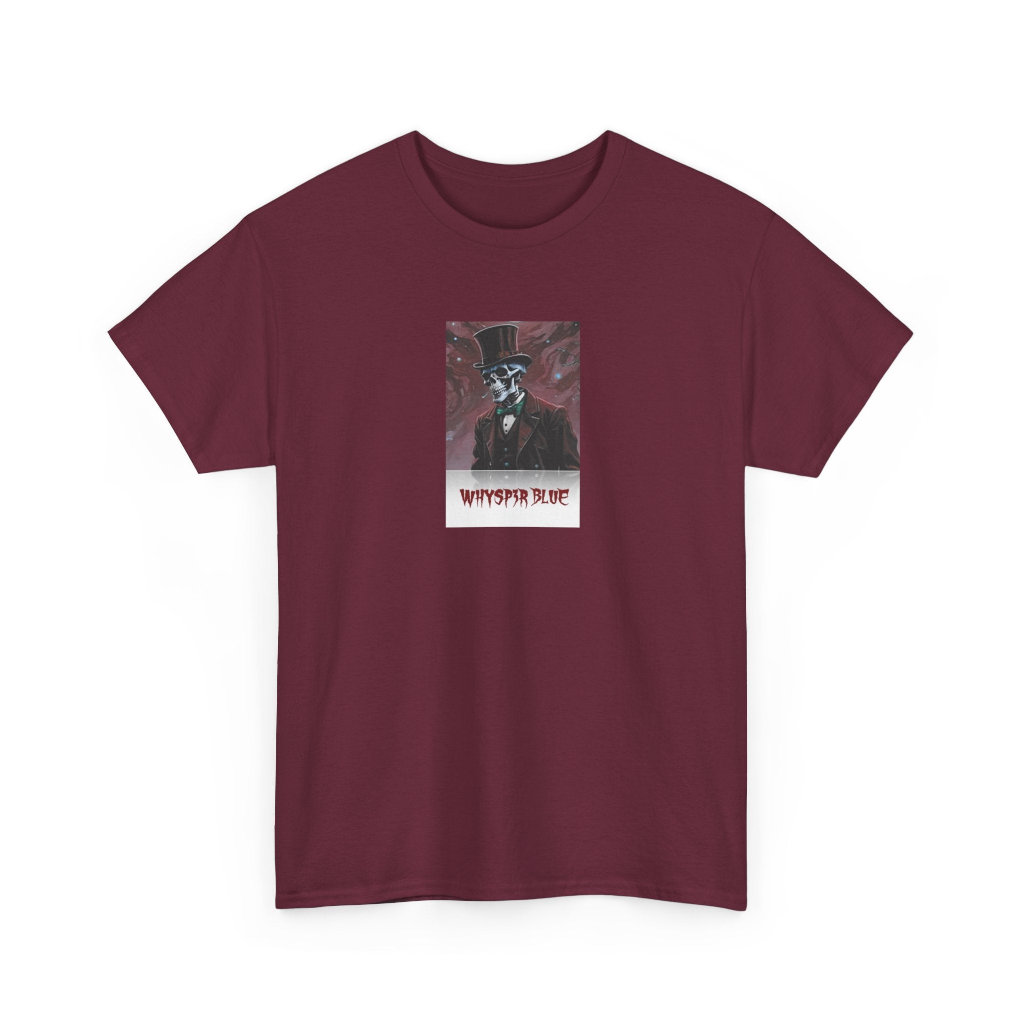 Skull Gentleman Tee — “Whysp3r Blue” Gothic Graphic T-Shirt